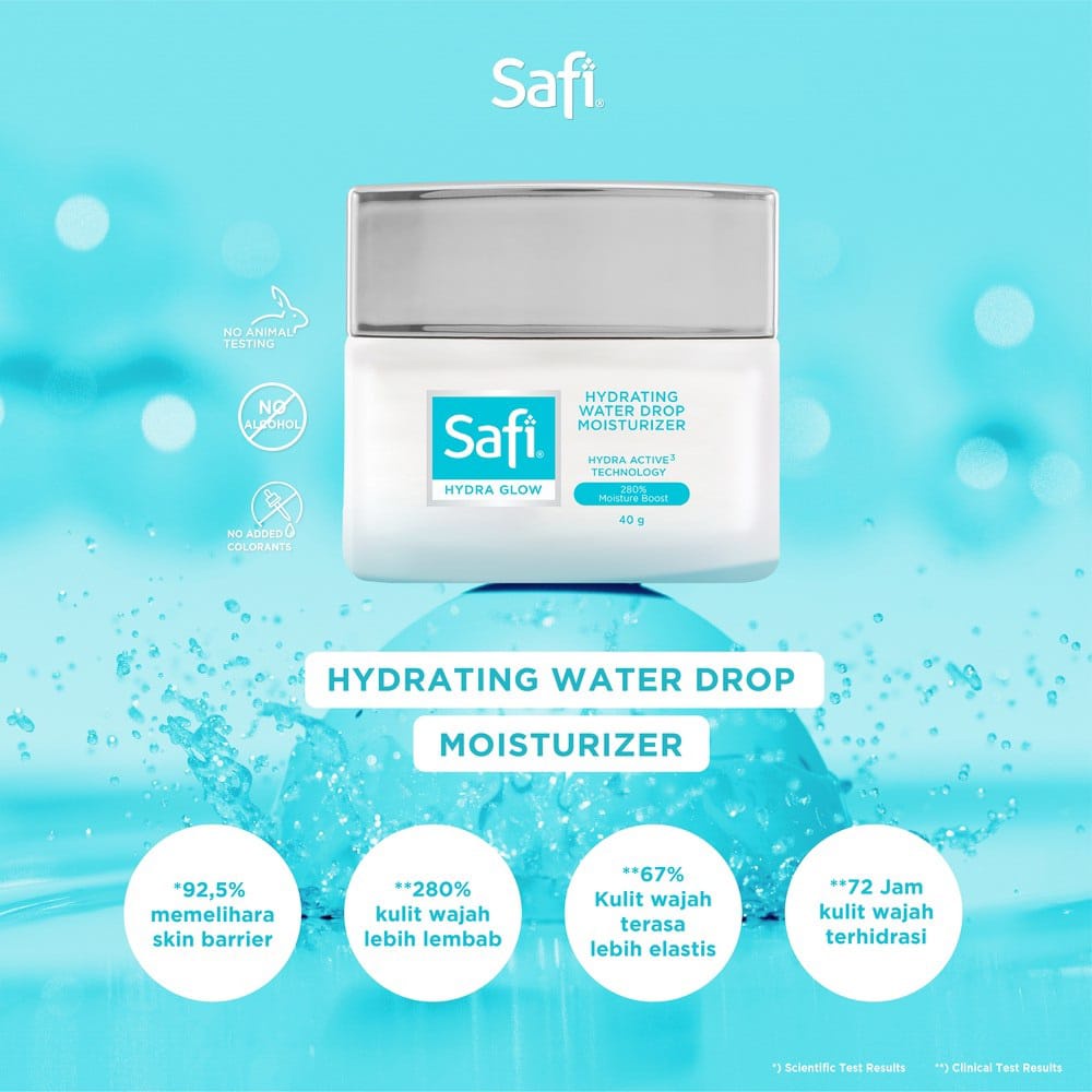 [ GROSIR ] Safi Hydra Glow Hydrating Water Drop Moisturizer 45g / BIRU