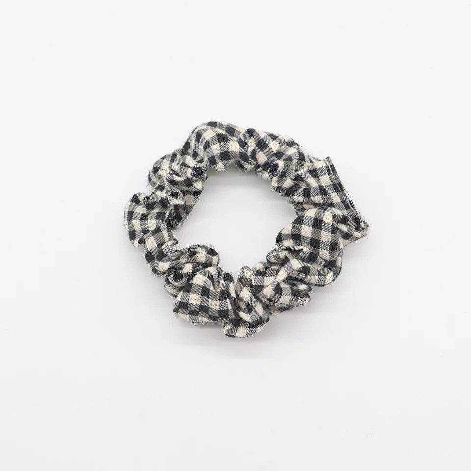 ✨DIDI.ID✨ Ikat Rambut Kotak Import IRA031 Iket Rambut Korean Scrunchie Kunciran Rambut Motif Petak-BLACK