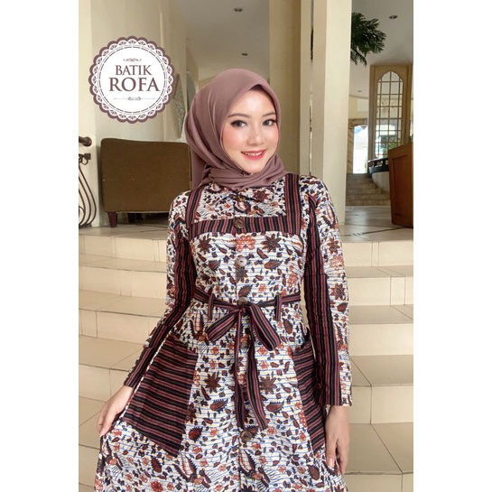 (COD) Dress Tenun Batik Cap,tenun lurik by Rofa