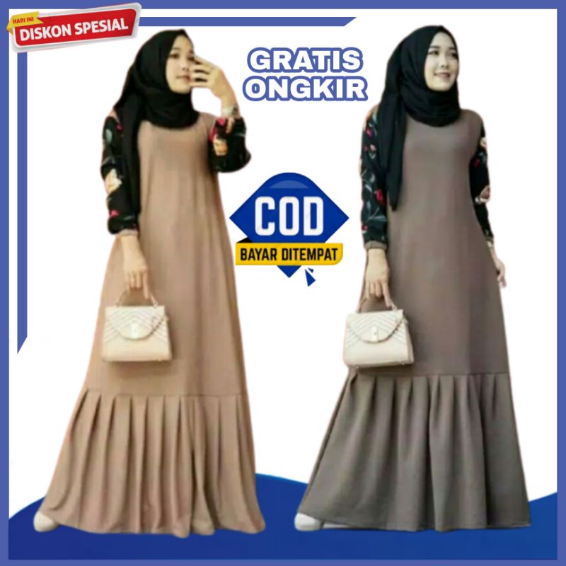 Baju Gamis Wanita Syar'i Muslim Dewasa Gamis Wanita Sultan Modis Lebaran 2021 Terbaru gamis remaja