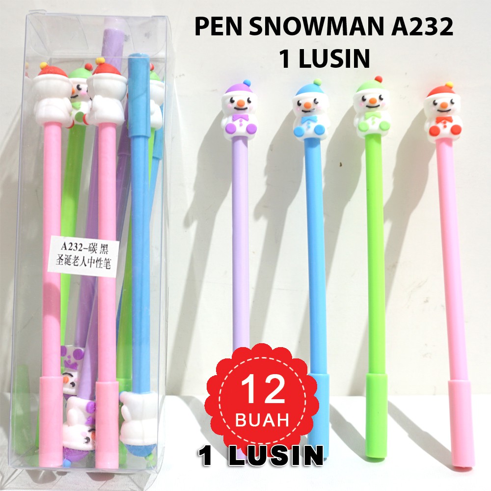 

1 LUSIN Pulpen gel SNOWMAN A232 - 1 LUSIN pen gel SNOWMAN A232
