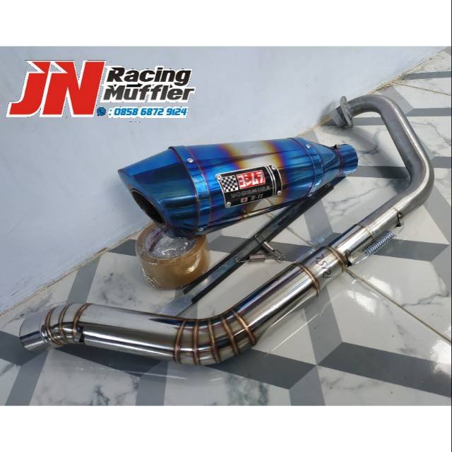 Knalpot racing yoshimura r11 biru