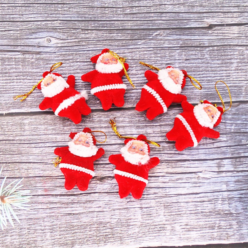 6pcs Ornamen Gantung Desain Santa Claus Untuk Dekorasi Pohon Natal