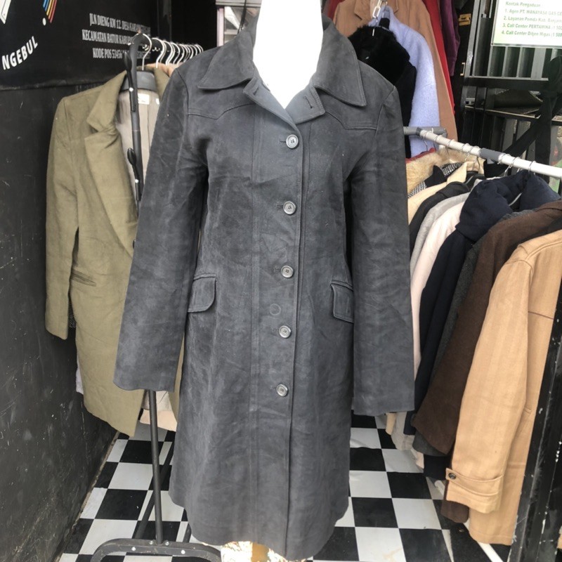 long coat wool suede on & on