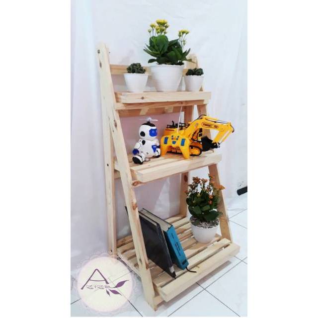 Rak Susun Kayu Serbaguna Jati Belanda Rak Buku Rak mainan Rak Bunga