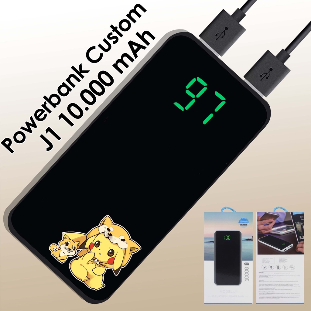 Custom Powerbank 10000 Powerbank Custom Pikachu Powerbank Custom pokemon Go Custom Karakter Bebas