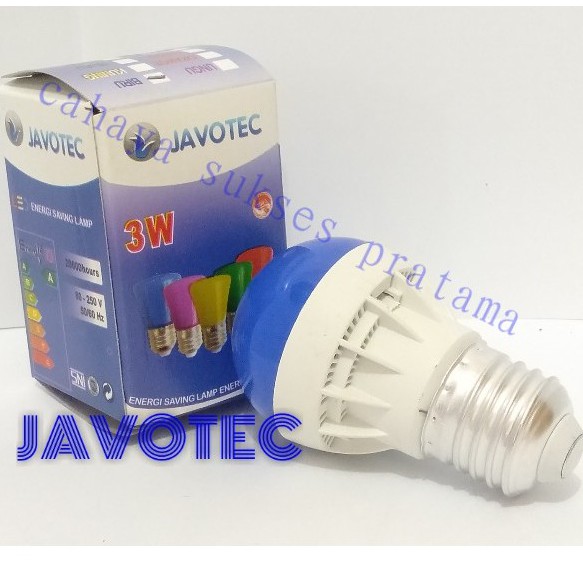 Lampu Led Bola/Bohlam Warna Warni E27  Model Bola 3W Javotec