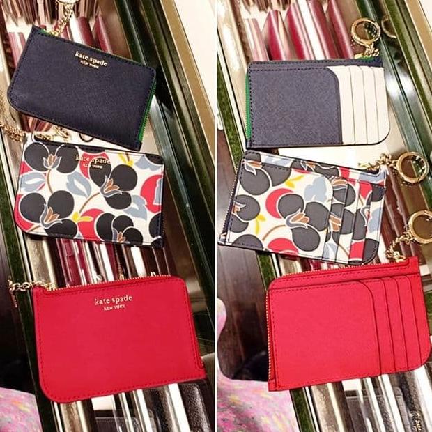 dompet Kate spade stnk key chain wallet Black Breezy floral Red Wallet