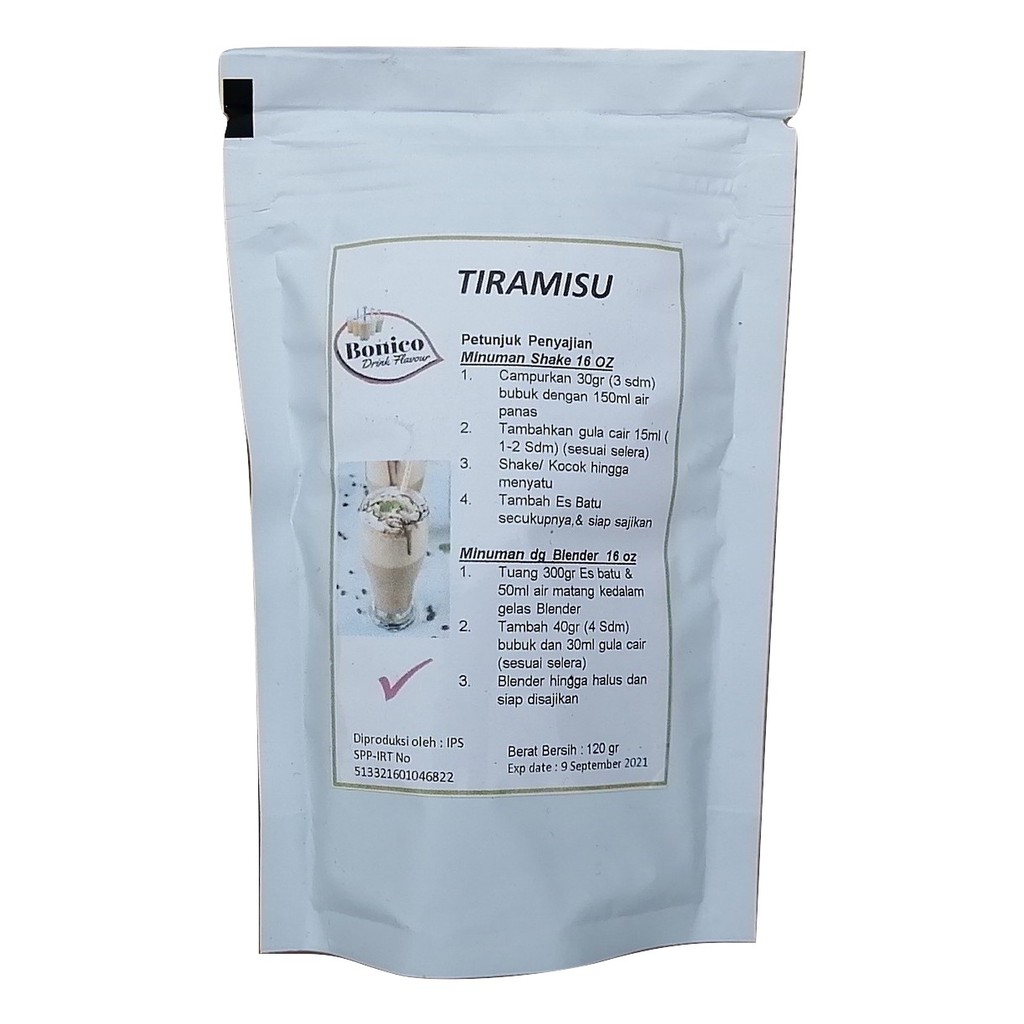 

BONICO Tiramisu drink powder 120gr Bubuk minuman kekinian Tiramissu milk shake ice blend