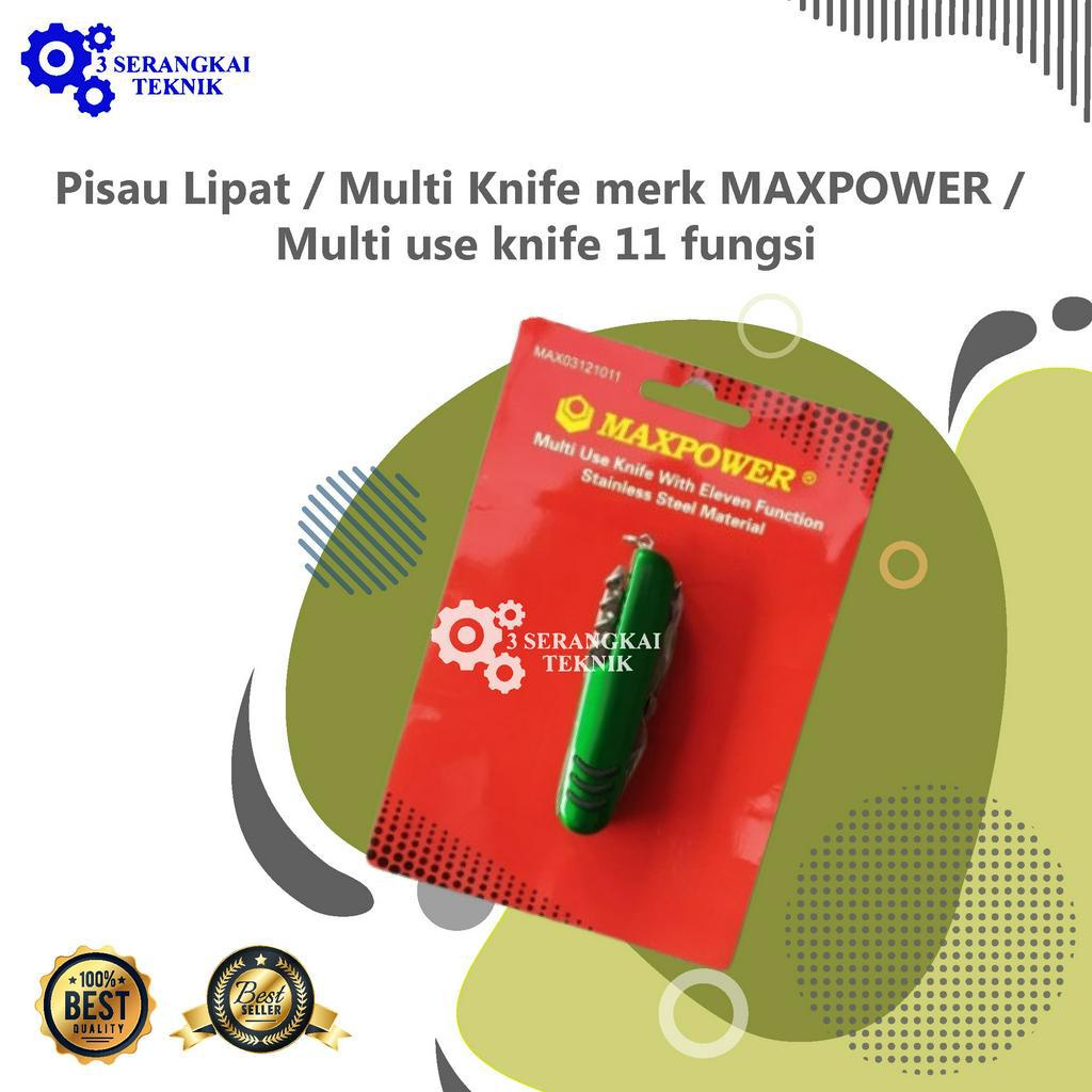 Pisau Lipat / Multi Knife merk MAXPOWER / Multi use knife 11 fungsi M34558