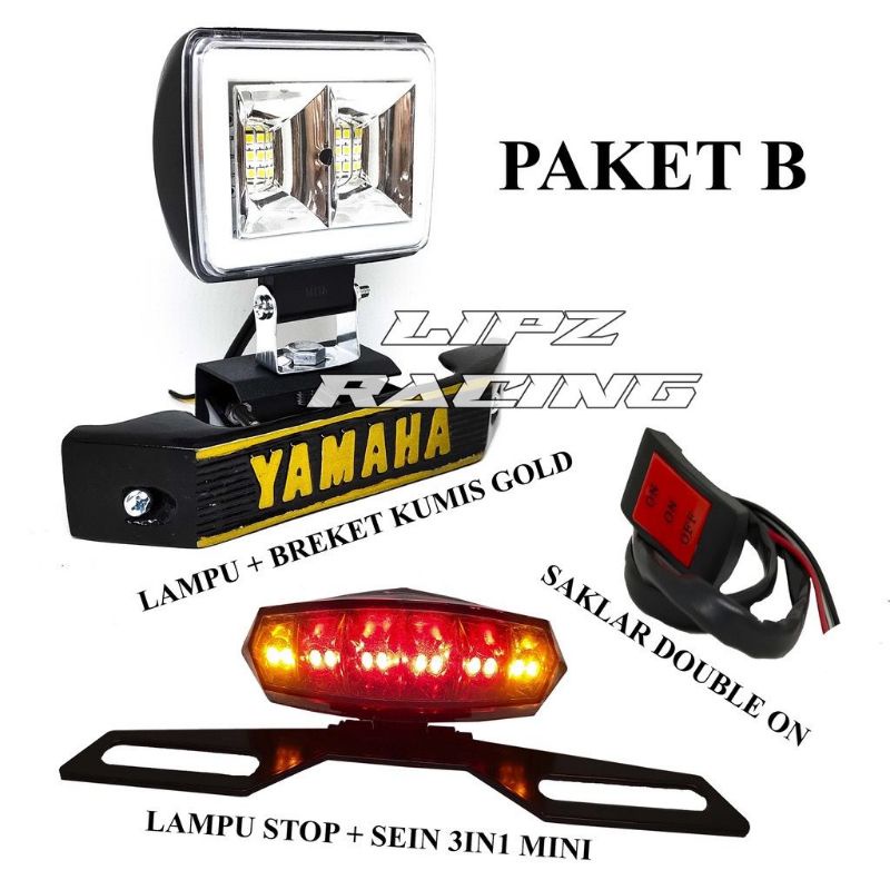 PAKET lampu sorot tembak senja biru RX king set kumis kucing Rx king plus saklar full set