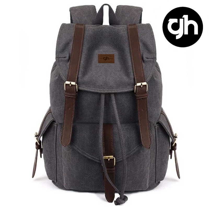 GHbag Klub New Arrival - Tas Ransel canvas C7 Backpack Up to 16 inch - Tas Pria Tas Wanita Daypack