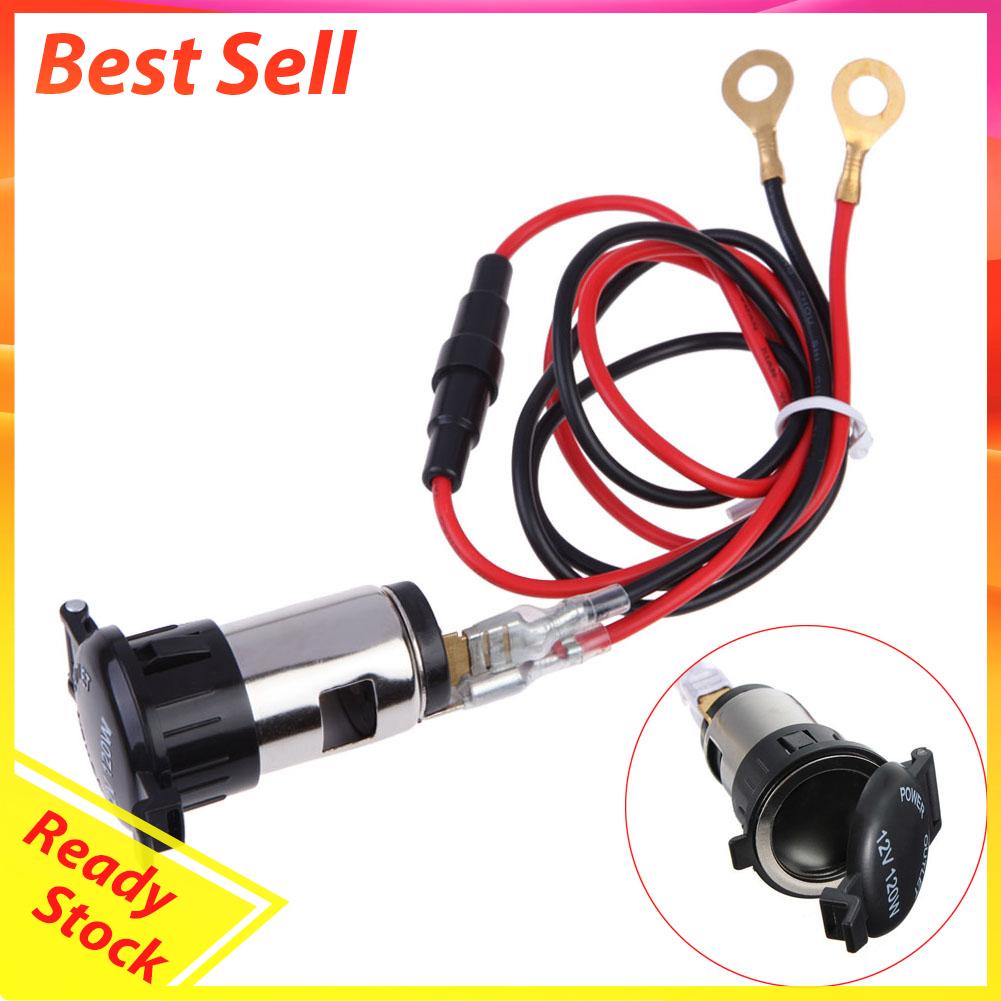 Socket Power Plug Pemantik Rokok 12v 120w Bahan Metal Untuk Mobil / Motor