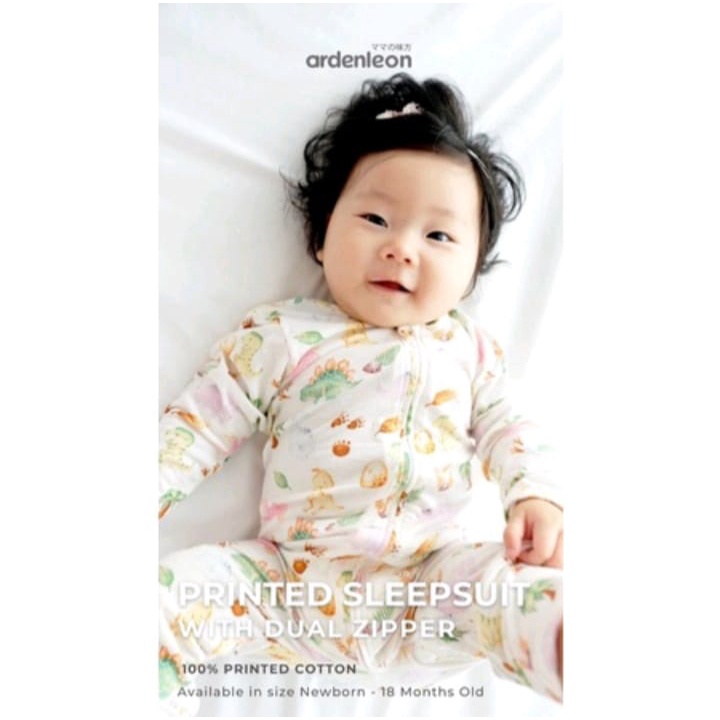 ArdenLeon PRINTED SLEEPSUIT WITH DUAL ZIPPER BASIC / Baju Tidur Bayi