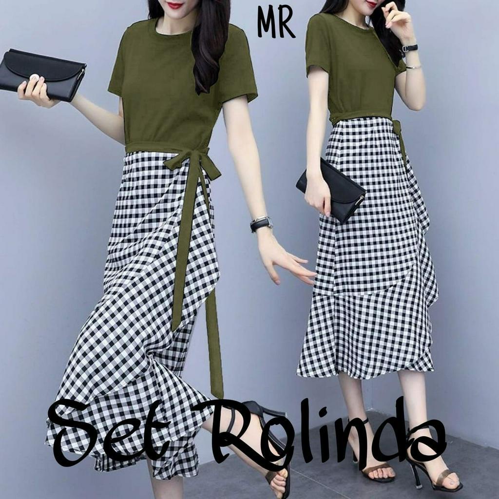 PCS SET ROK ROLINDA KOTAK PAKAIAN ATASAN DAN CELANA MR