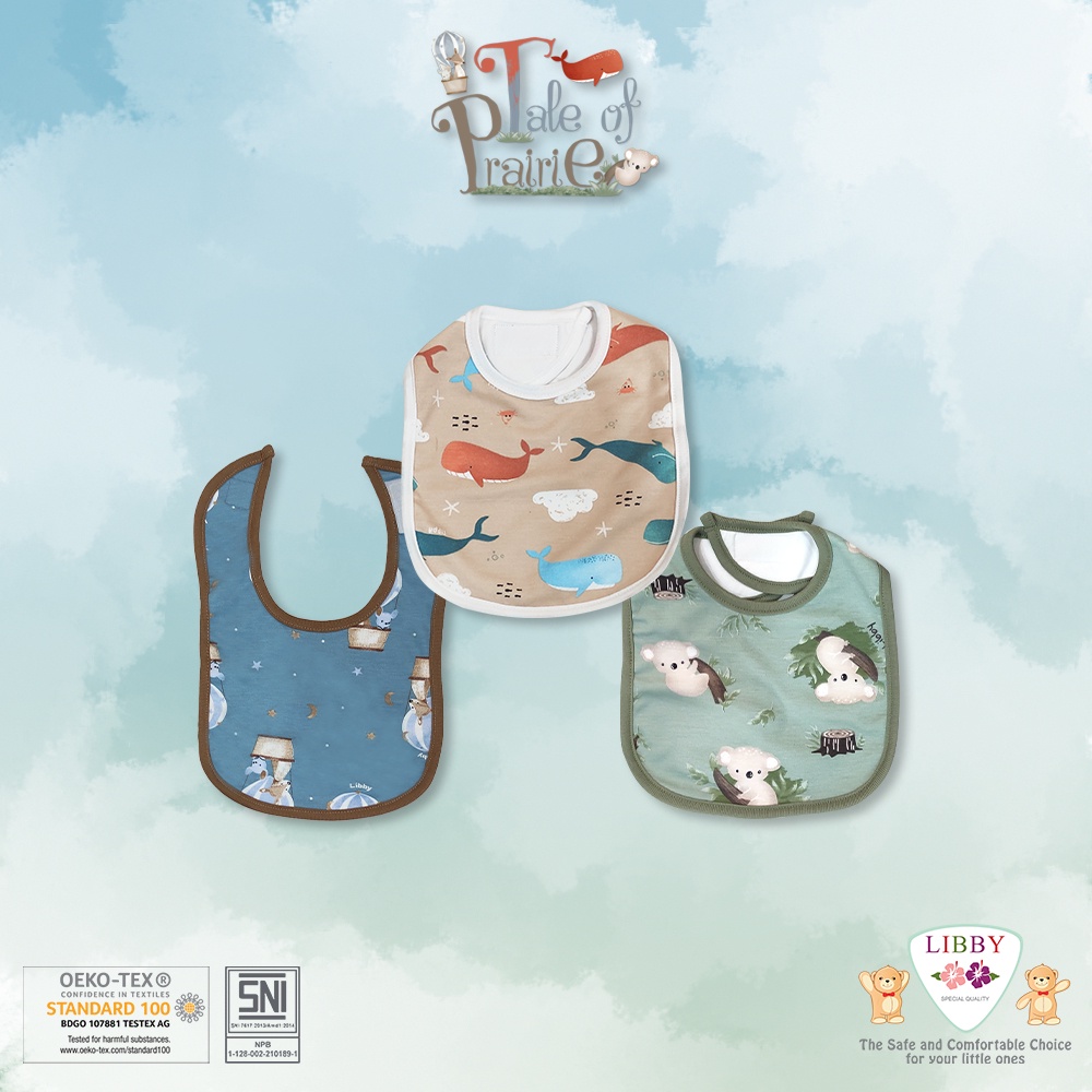 LIBBY Slaber Celemek Bayi Full Print Bib Baby (All Size) Perlengkapan Bayi Baru Lahir Newborn