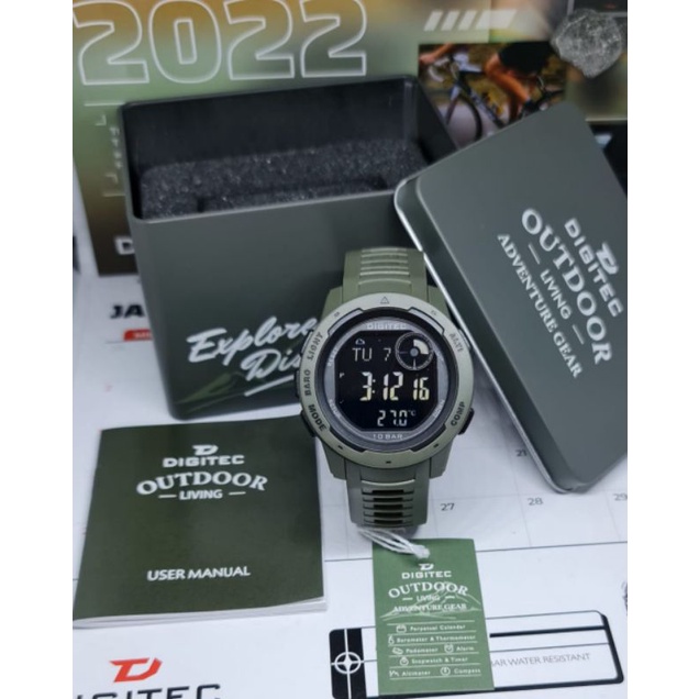 Jam Tangan Pria Digital Digitec Outdoor Original DS-8100T Compas,Thermometer Gratis Ongkir COD