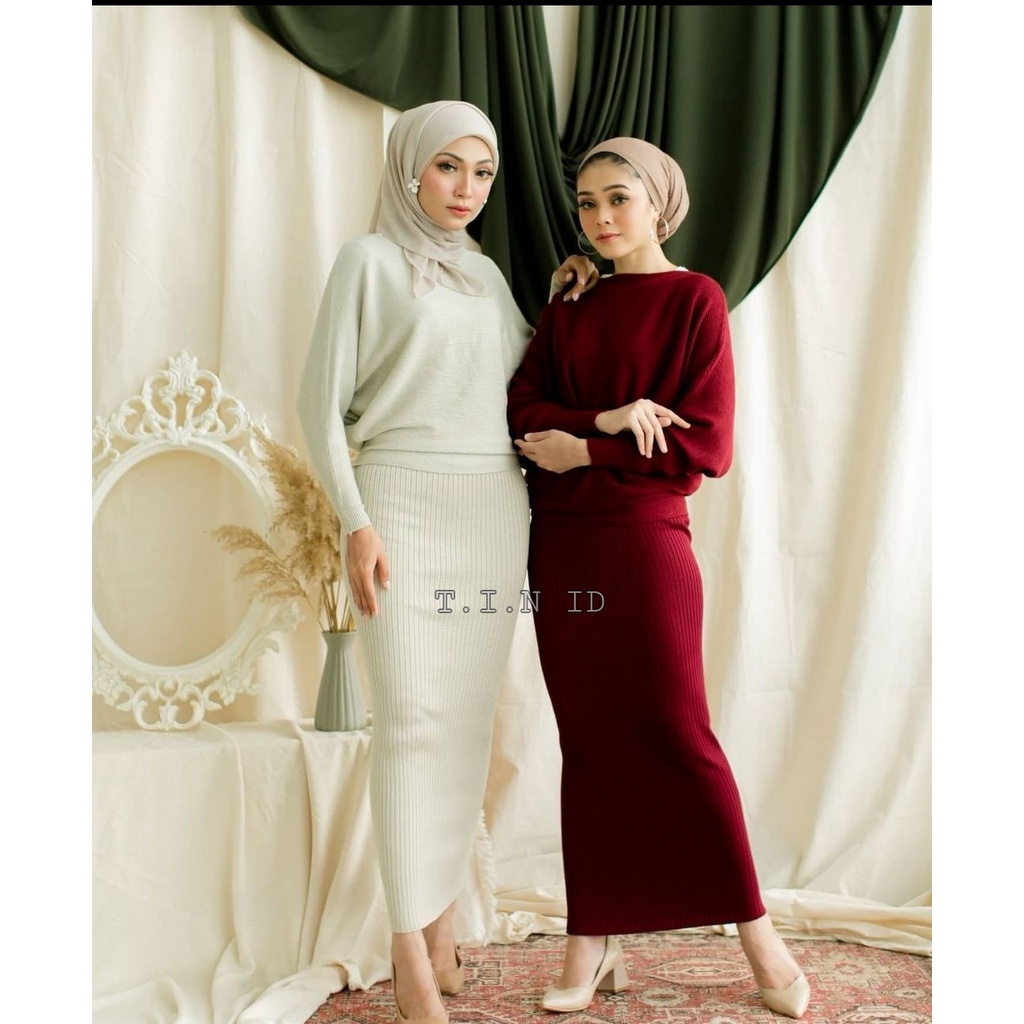 RB Rok Rajut Span Premium Import Long Pensil Rib Knit Skirt