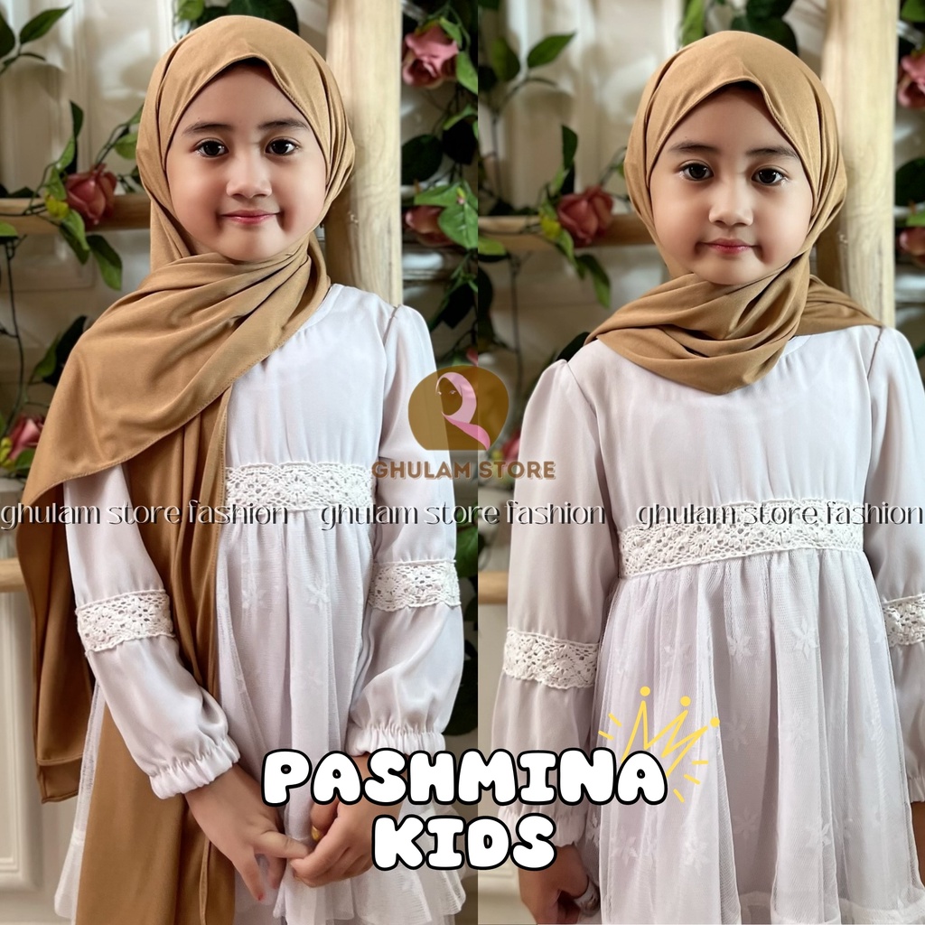 Kerudung Instan Anak Jilbab Pashmina Anak Instan Jersey Lucu Murah Simpel Usia Anak TK Umur 3-8 Tahun