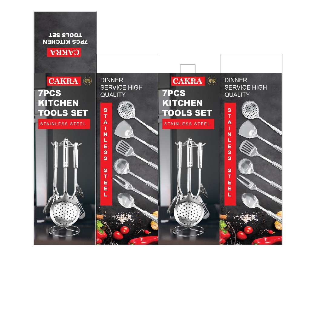 SPATULA GANTUNG SODET SUTIL STAINLESS - KITCHEN TOOL SET 7 IN 1