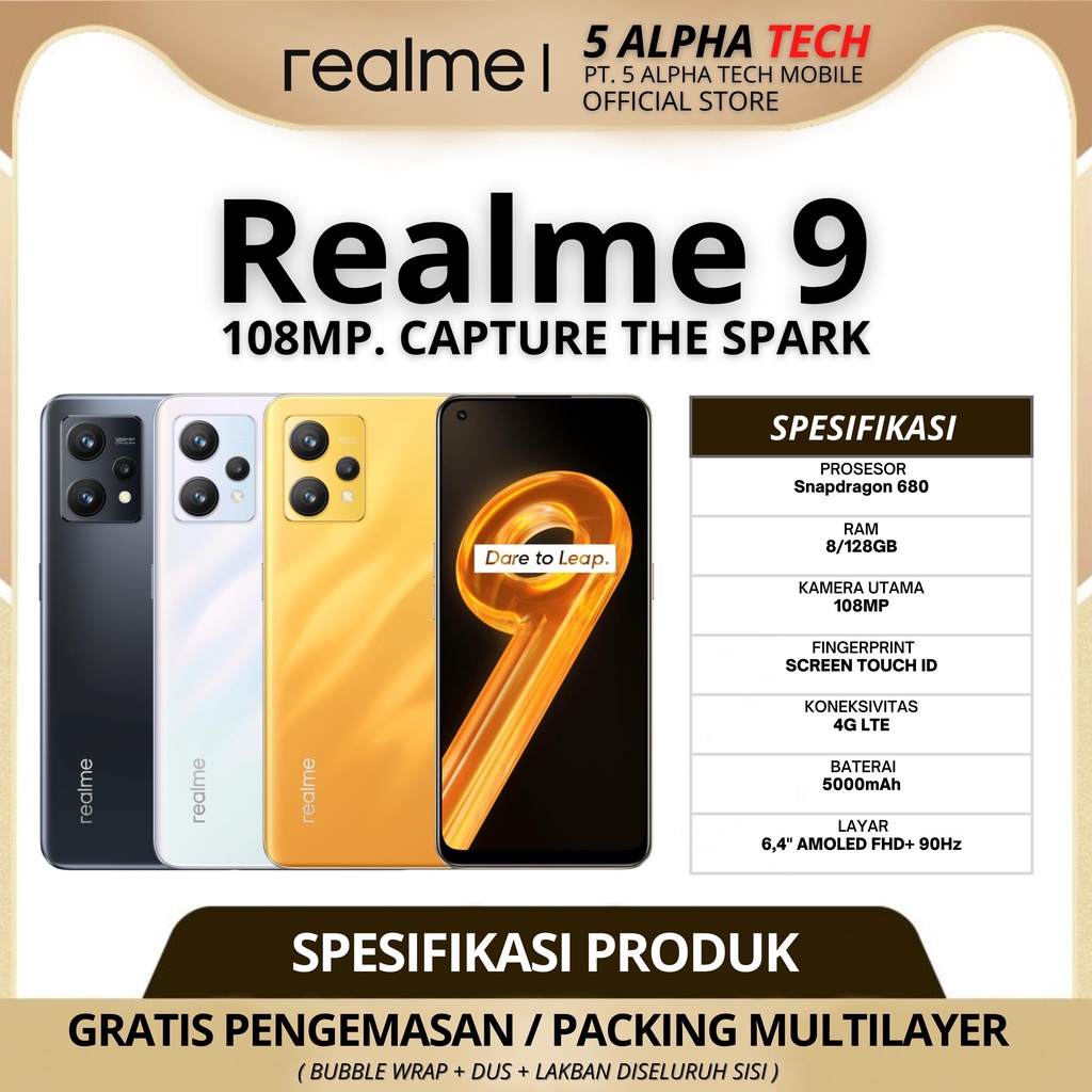 REALME 9 4G 8/128GB REALME9 4G GARANSI RESMI