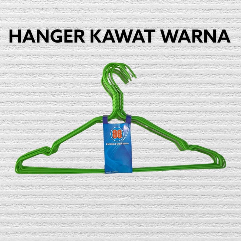 HANGER BAJU KAWAT STAINLESS STEEL WARNA 10 PCS / GANTUNGAN BAJU DEWASA