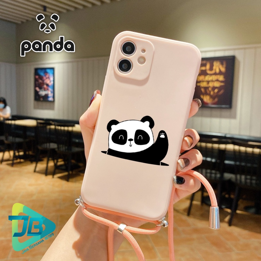 SOFTCASE SILIKON SLINGCASE TALI LANYARD STRAP PHONE MACARON PELINDUNG KAMERA PANDA OPPO VIVO SAMSUNG XIAOMI REALME IPHONE ALL TYPE JB5515