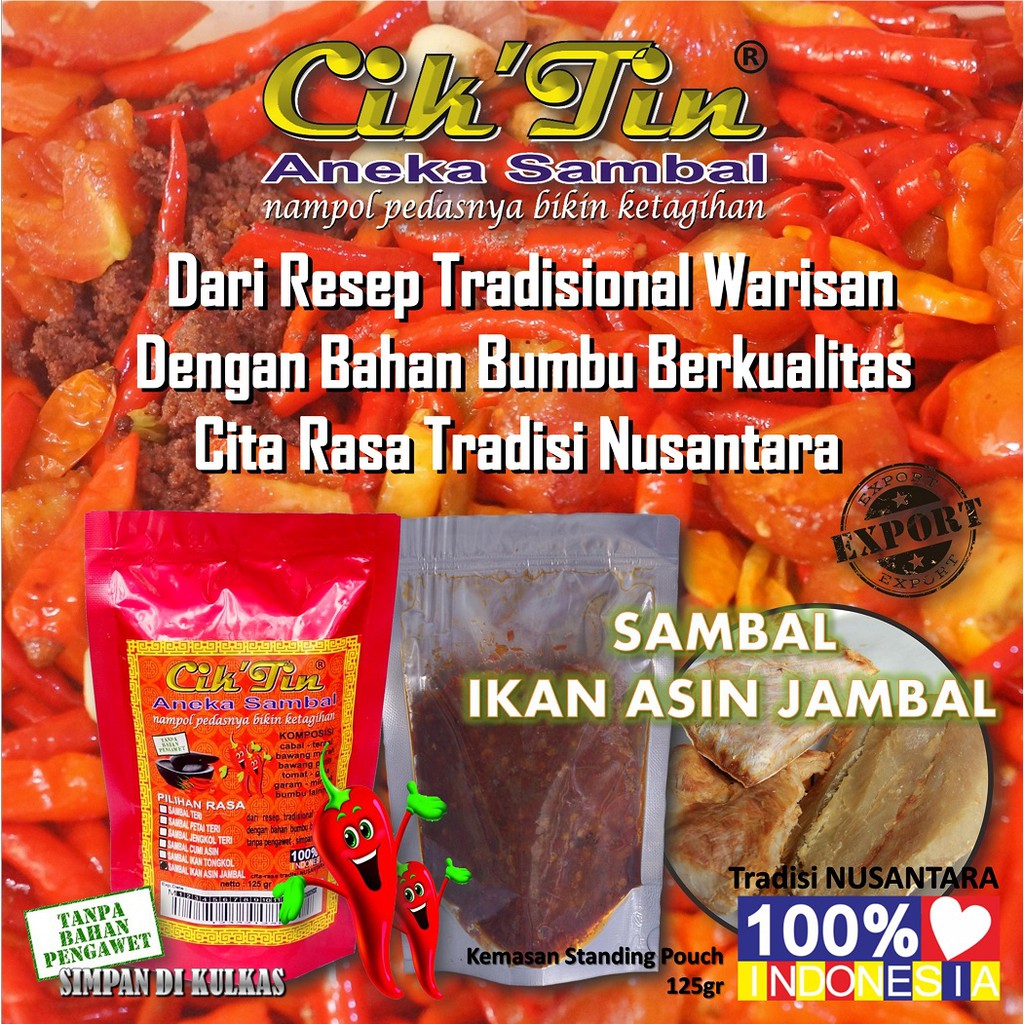 

Sambal IKAN ASIN JAMBAL - Cik'Tin 125gr