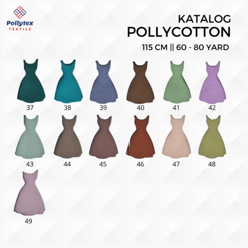 Bahan Kain Pollycotton / Double Hycon / Finne / Polycotton Premium ecer meteran per 0,5 meter-3