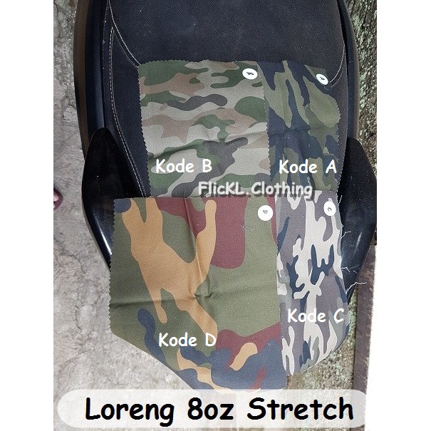 Bahan Kain Loreng Camo Stretch Melar Militer Tentara Ormas Rollan