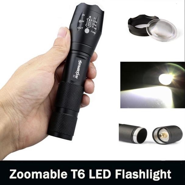 Senter Led T6 Rechargeable Tanpa Baterai Untuk Outdoor / Camping