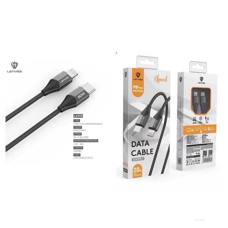 Kabel Data KD Lenyes LC-919TC-I LC919 Type C to Lightning Cable