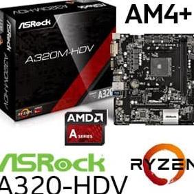 Paket Mobo Asrock A320M-Hdv & Processor Amd Apu A8 9600 3.1Ghz Turbo