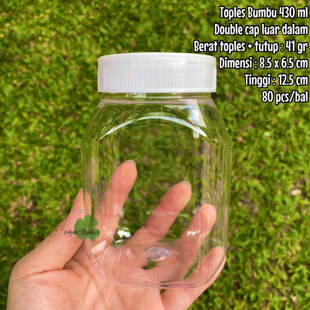 Toples jar bumbu 350 430 ml toples plastik murah jar bumbu murah laris