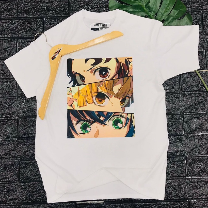 Tshirt Demon Slayer Eyes Kimetsu No Yaiba Tanjiro Kamado Zenitsu Agatsuma Hashibira Inosuke Premium Unisex