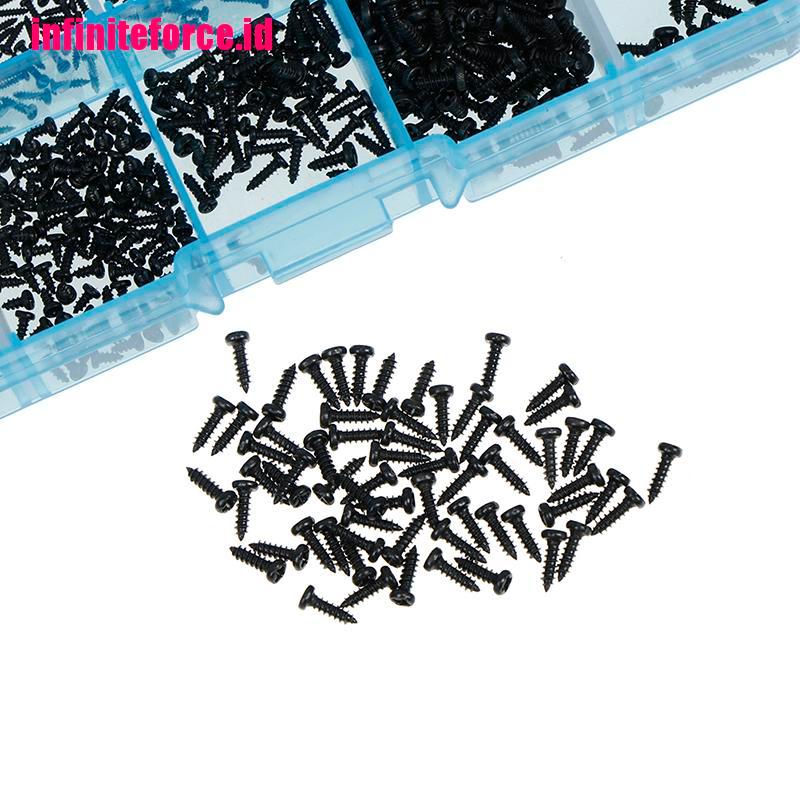 1000Pcs/set M1 M1.2 M1.4 M1.7 mix PA head micro screws round head