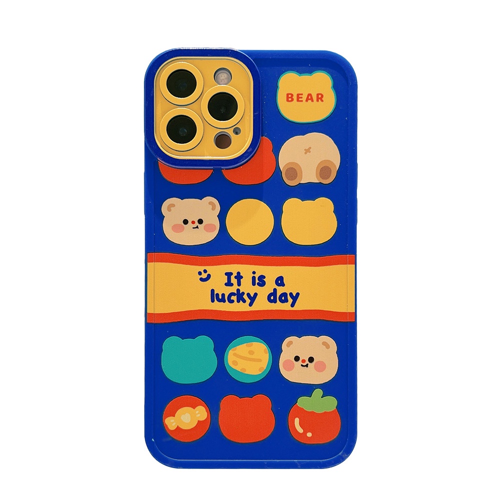 Soft Case Hp Gambar Kartun Beruang Tahan Goncangan Untuk Iphone 13 / 12 Mini / 11promax / X / Xs / Xr / 8 / 7plus / Se 2020