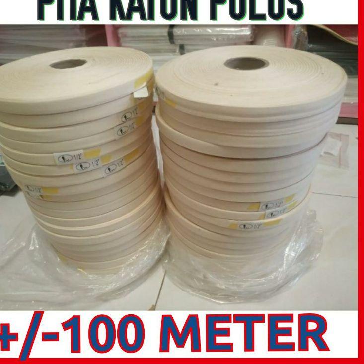 

Best - label katun polos crem pita label katun halus import 2cm 100m