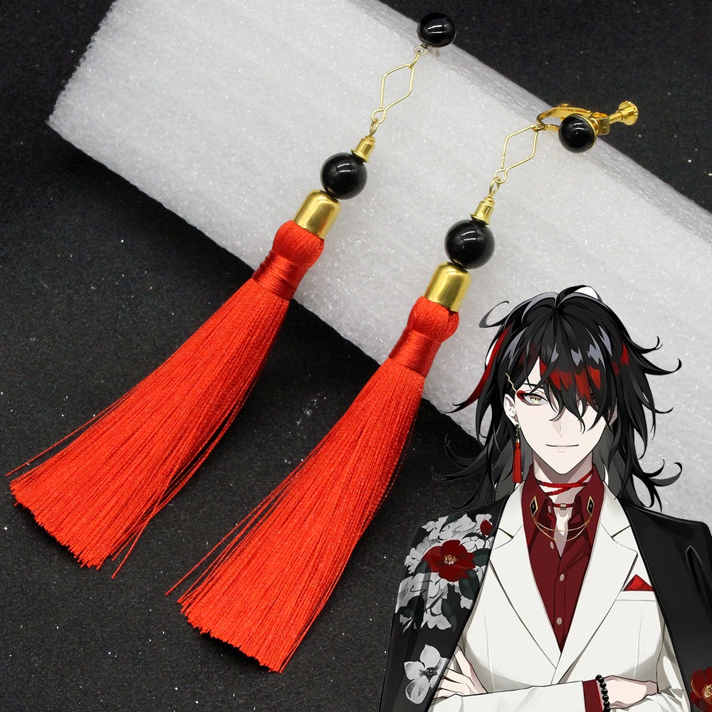 Anting Hoop Desain Anime VTuber Luxiem Ike Eveland Bahan Akrilik Untuk Pria Dan Wanita