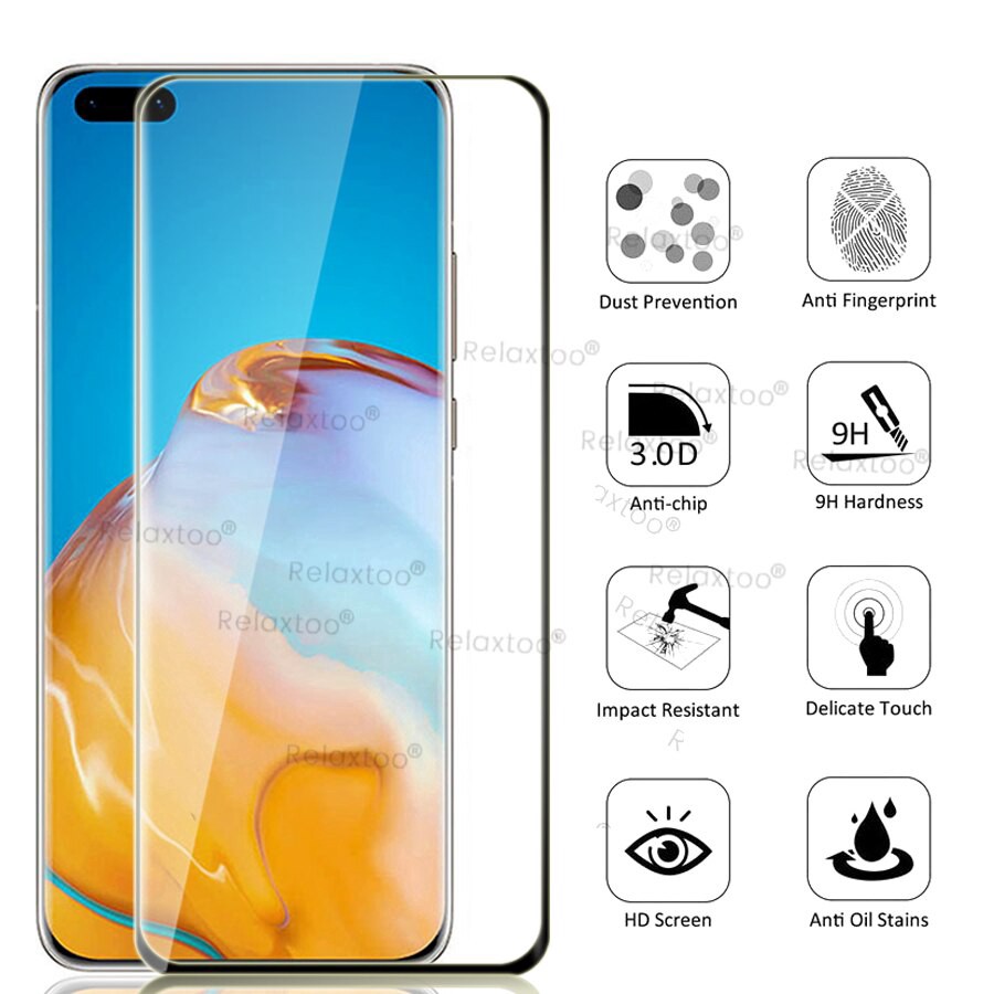 Pelindung Layar Tempered Glass Huawei P40 Pro dan P30 Pro Paket 2 in 1