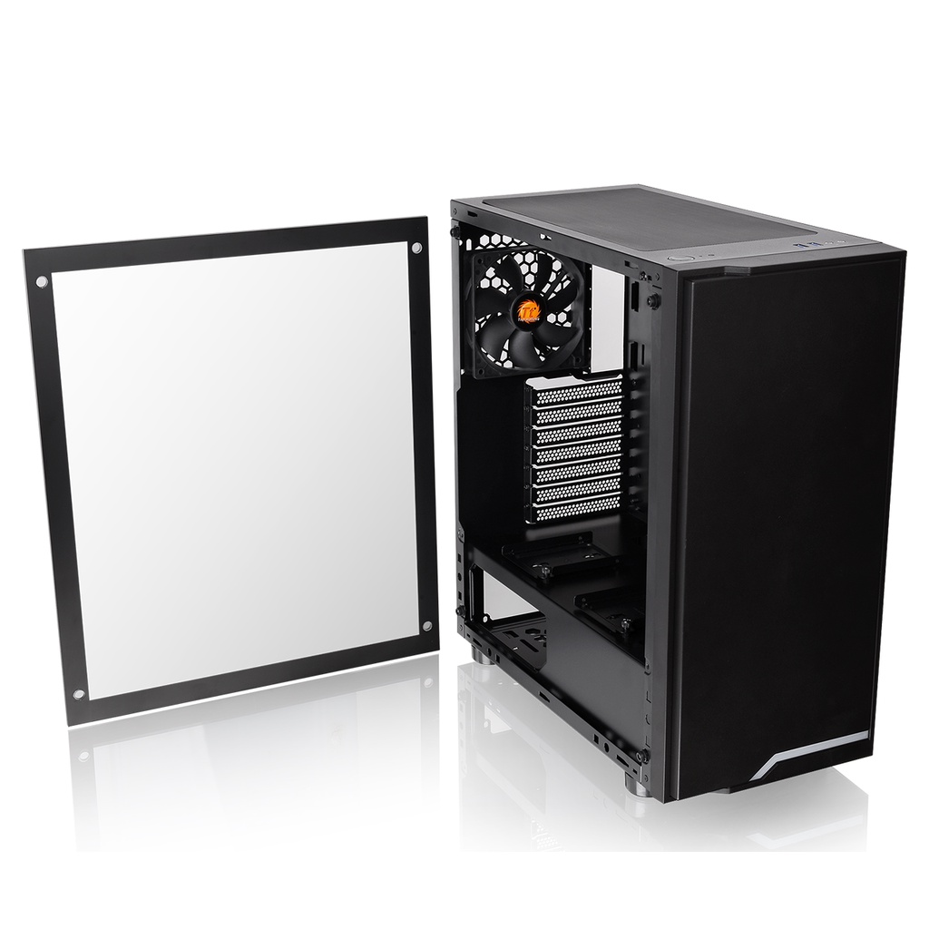 THERMALTAKE H100 TG Black | PC Case Mid Tower Black Casing