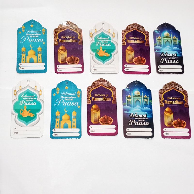 

10Pcs Hang Tag Lebaran Idul Fitri Set Hang Tag Gantungan Box Murah Kartu Ucapan Idul Fitri