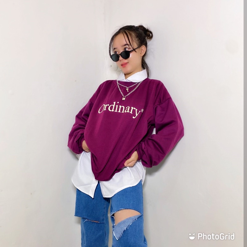 ORDINARY SWEATER MURAH WANITA CREWNECK WANITA KEKINIAN