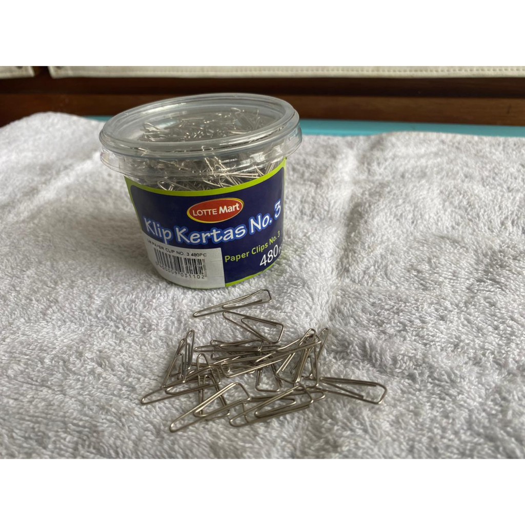 

Klip Kertas No. 3 / Paper Clips Lotte Mart / Isi 480 pcs