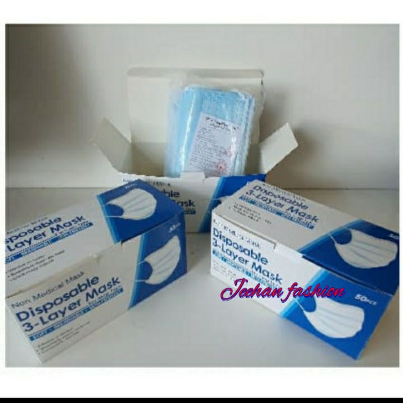 Masker Mask Earloop Disposable 3-Layer
