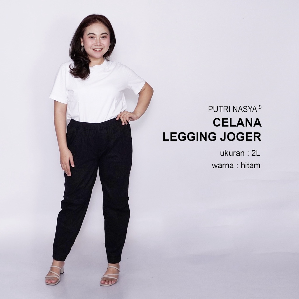 Putri Nasya - Celana Big Size Panjang Ukuran 8L,6L,5L,4L,2L,XL, all size Warna Moca Navy Army Abu Brown Dark Grey Cream Capucino Hitam