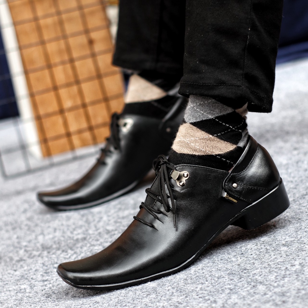 ENOZ X SHAKA - Sepatu Formal Pria Kulit Asli Original Sepatu Pantofel Kerja Pesta Dinas Cowok Keren Kekinian ORI