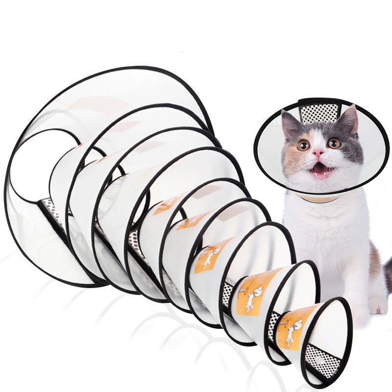 Elizabeth Cone E-Collar Pelindung Kepala Anjing / Kucing Peliharaan Anti Gigit