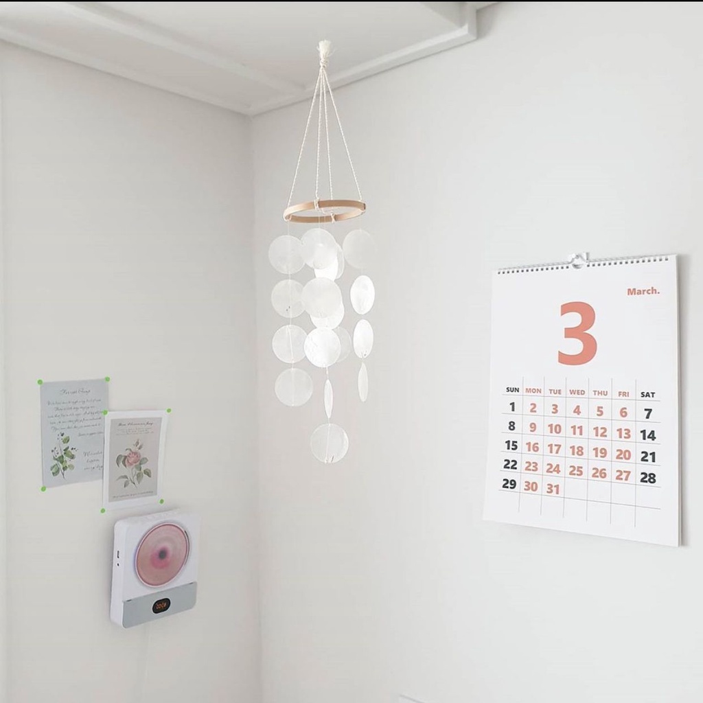 Alami shell angin bunyi genta lonceng kamar tidur kecil bening liontin gantung kreatif anak ulang ta
