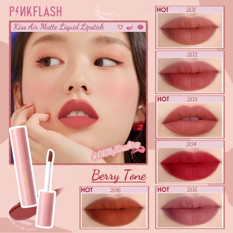 PINKFLASH LIPTINT /LIP TINT / LIPSTICK / KISS AIR MATTE LIQUID LIPSTICK PF-M01